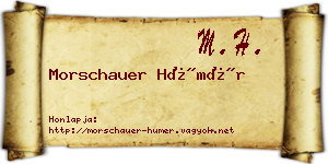Morschauer Hümér névjegykártya